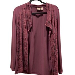 EASYWEAR Chico’s Open Lace Cardigan size 2